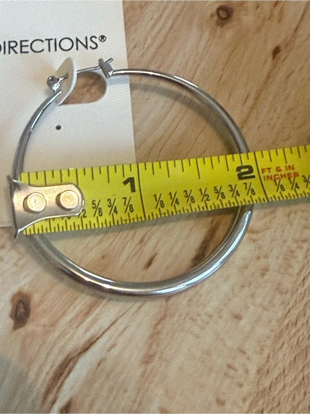 NWT. New Directions. Medium Silver Hoop Earrings.